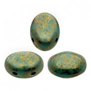 Les perles par Puca® Samos kralen Opaque green turquoise bronze 63130/15496